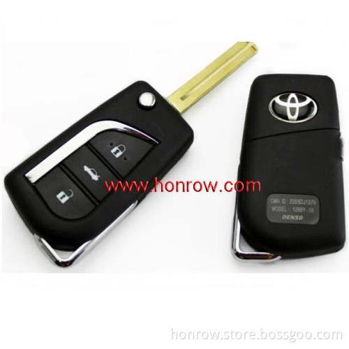 High quality Toyota 3 button remote key shell with Toy48 blade toyota key cover key case